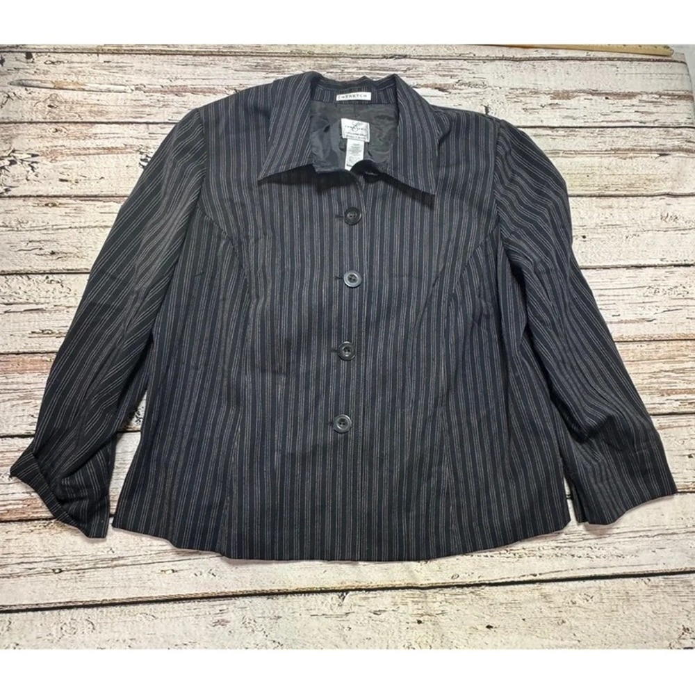 Women's Pinstripe Button Front Blazer 18WP Petite
